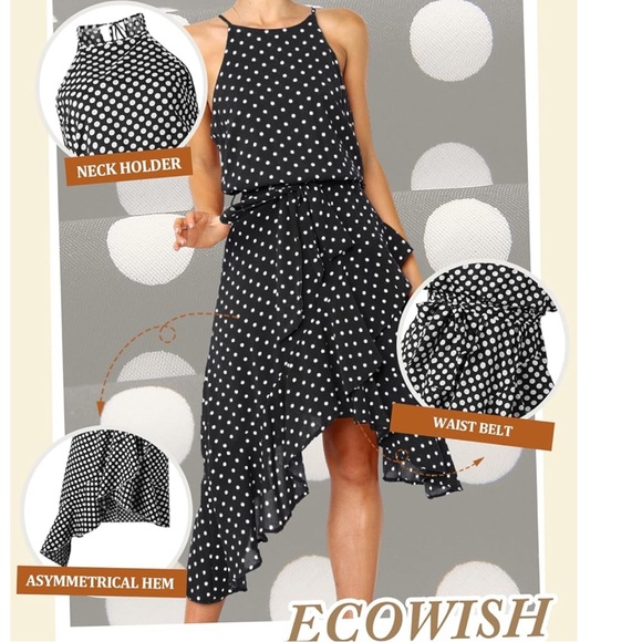 ECOWISH Polka Dot High-Low Dress – Size Large – NWT - Picture 9 of 9